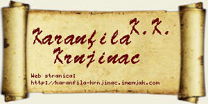 Karanfila Krnjinac vizit kartica